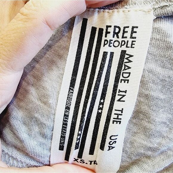 Free People Keep Me Tee Dress Burnout Slit Gray XS - Picture 6 of 6